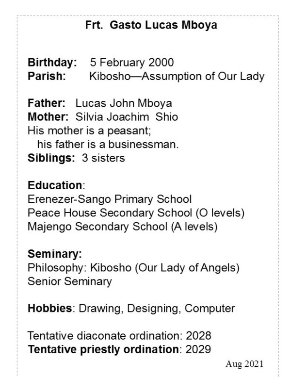 Frt. Gasto Lucas Mboya - Image 2
