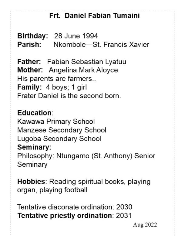 Frater Daniel Fabian Sebastian Tumaini - Image 2