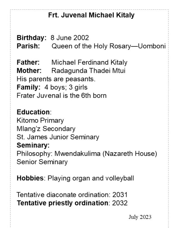 Frt. Juvenalis Michael Kitali - Image 2