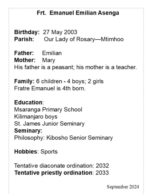 Frt. Emanuel Emilian Asenga - Image 3